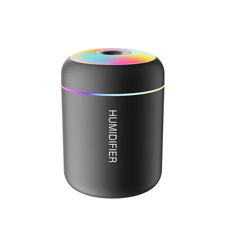 Larkspire MistBloom desktop humidifier in black with colour-changing light