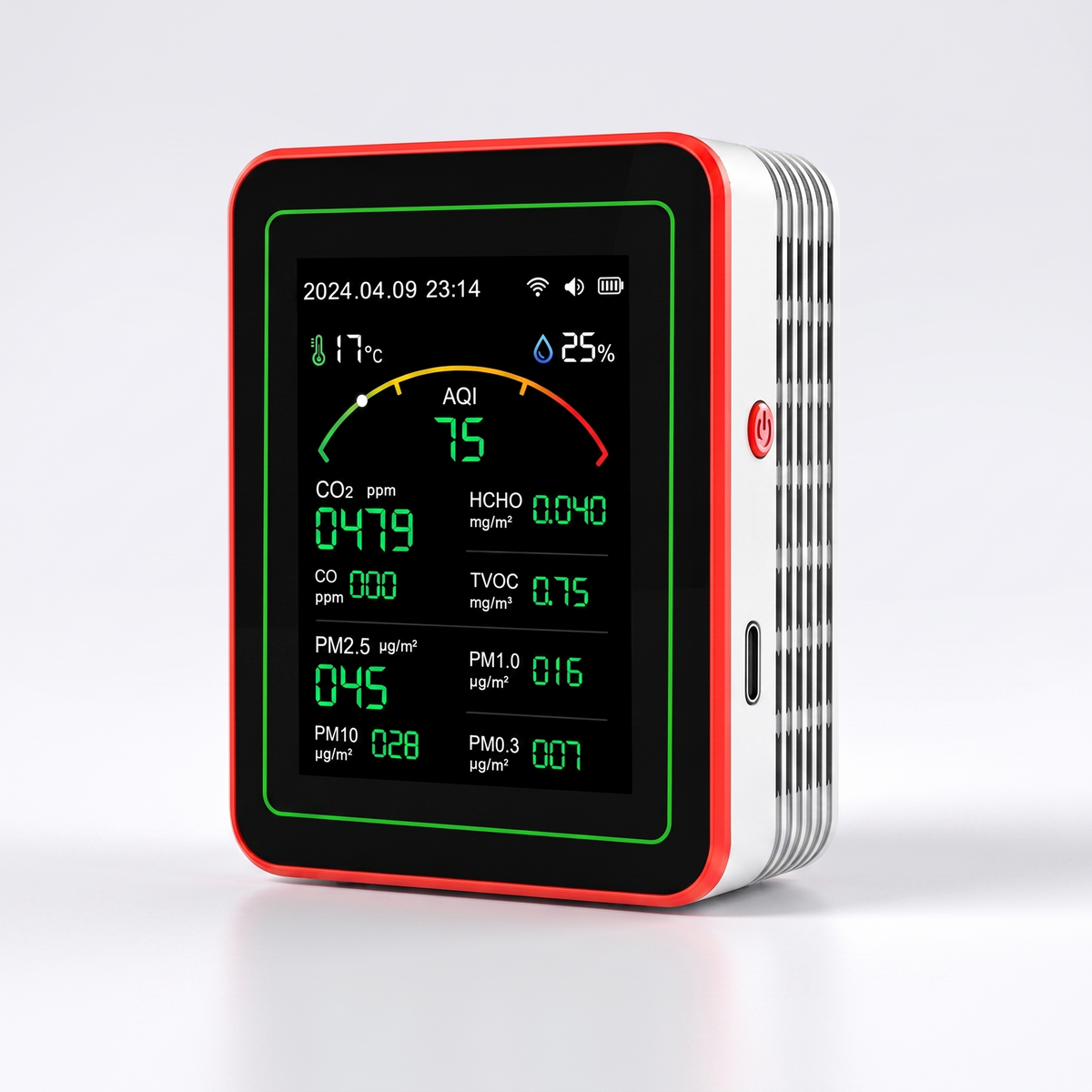 Larkspire AirSense air quality monitor studio shot